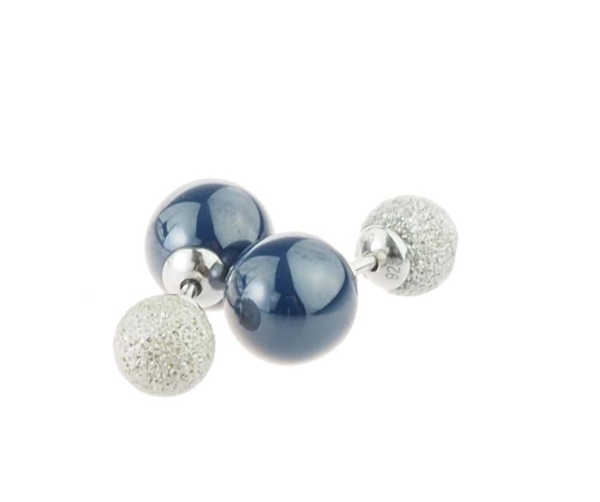 Bering Ohrstecker Silber Keramik Dunkel Blau 703-197-05