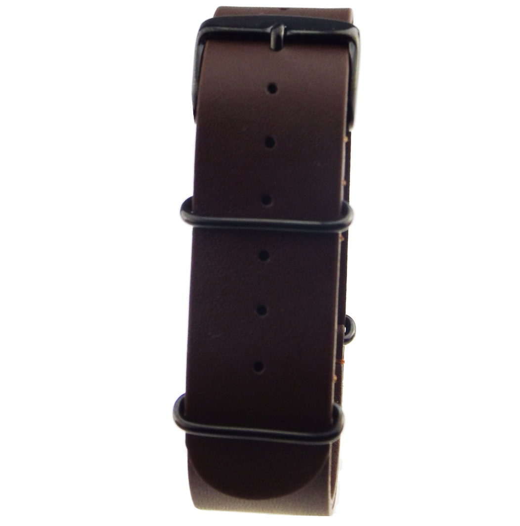 Uhrenarmband 18-20-22-24mm Lederband Durchzugsband Dunkelbraun 0230