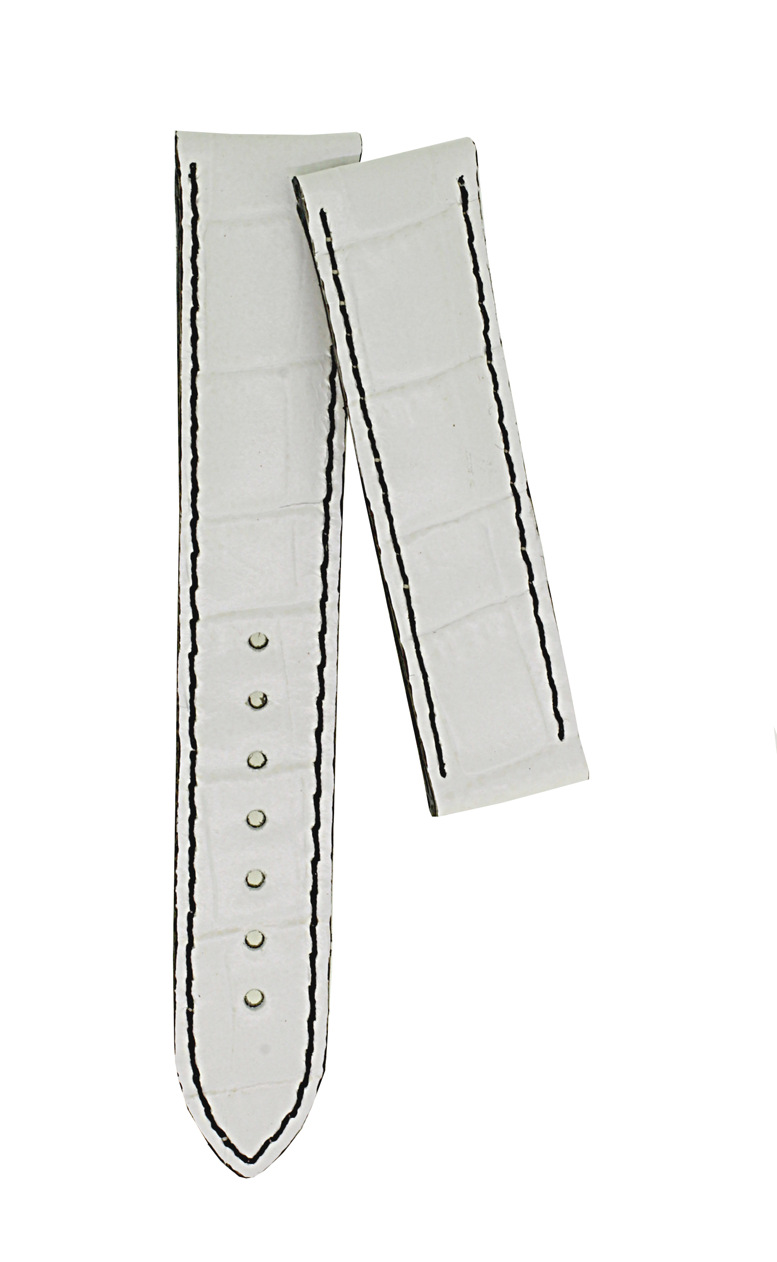Uhrenarmband Maurice Lacroix Uhrband Ersatzband Lederband 20mm Kroko-Optik weiß 0023
