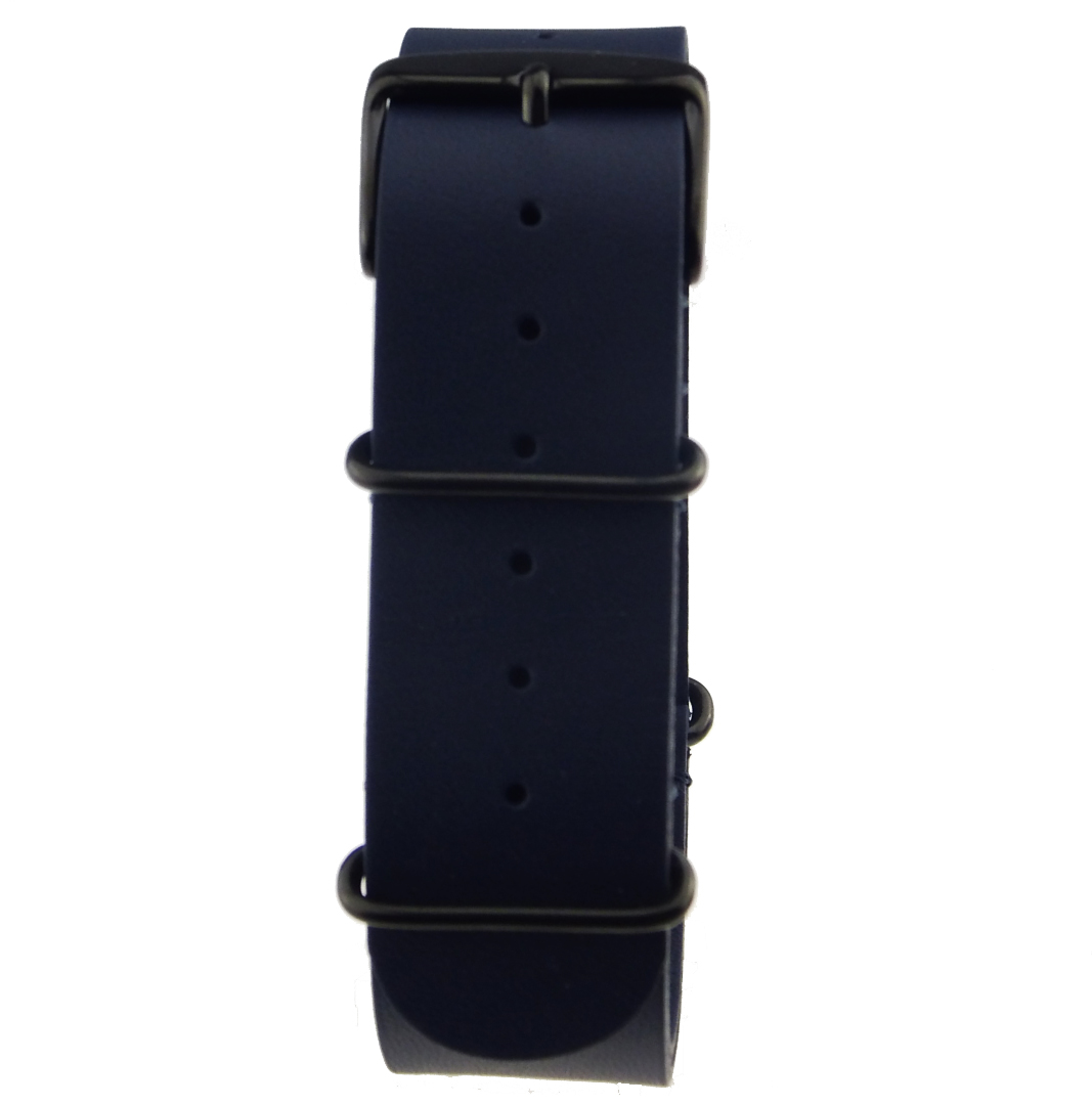 Uhrenarmband 18-20-22-24mm Lederband Durchzugsband Dunkelblau 0231