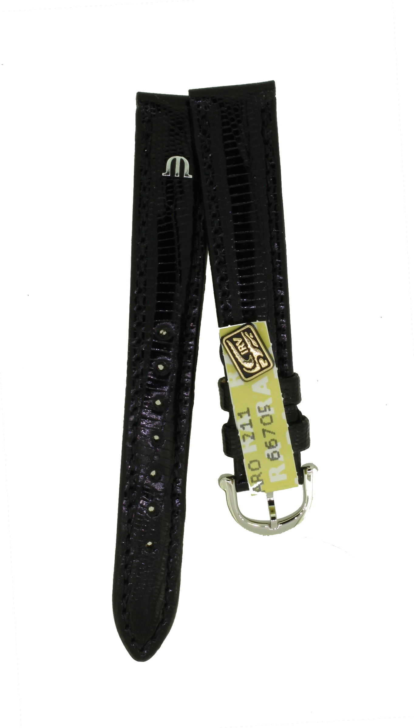 Uhrenarmband Kroko-Print Schwarz Maurice Lacroix Lederband 0043