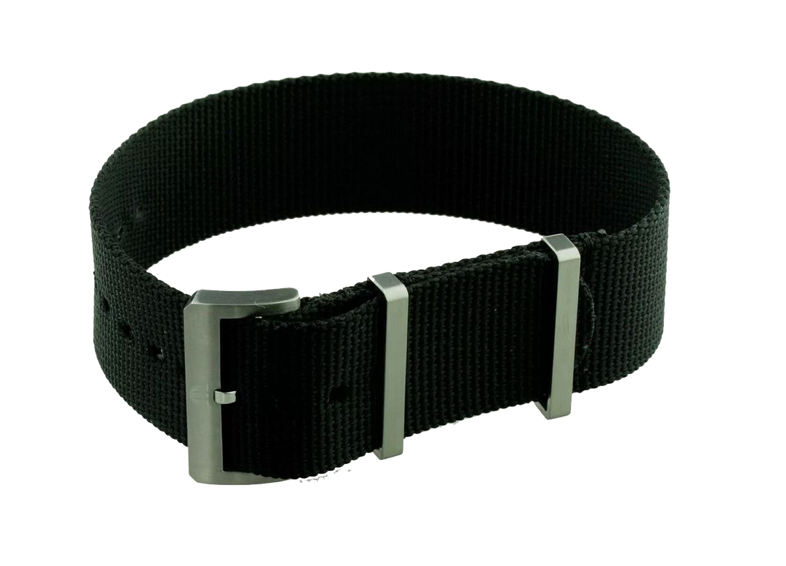 Uhrenarmband Maurice Lacroix Textilband schwarz 22 mm für Pontos PT6018 0050