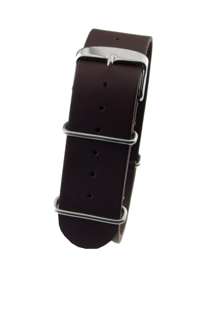 Uhrenarmband 18-20-22-24mm Lederband Durchzugsband Dunkelbraun 0236