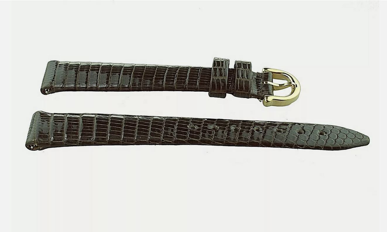 Uhrenarmband Maurice Lacroix Uhrband Ersatzband Lederband 15mm Kroko-Print Braun 0029
