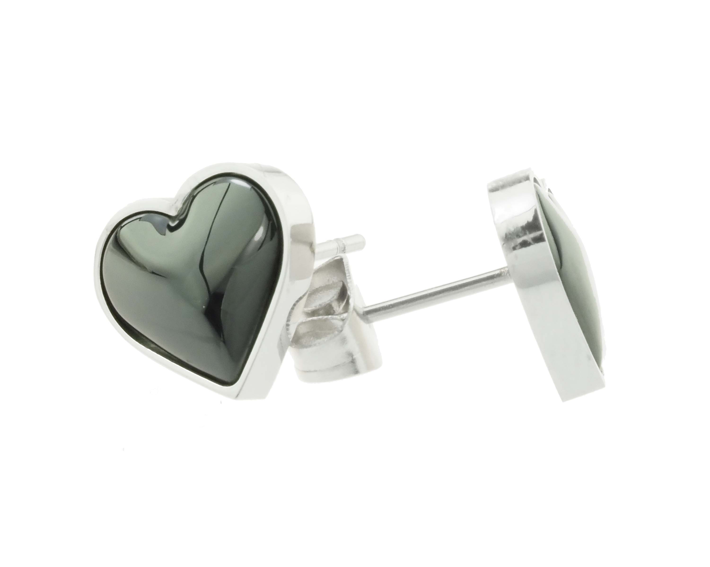 Bering Ohrstecker Herz Silber Keramik Schwarz 11mm 007