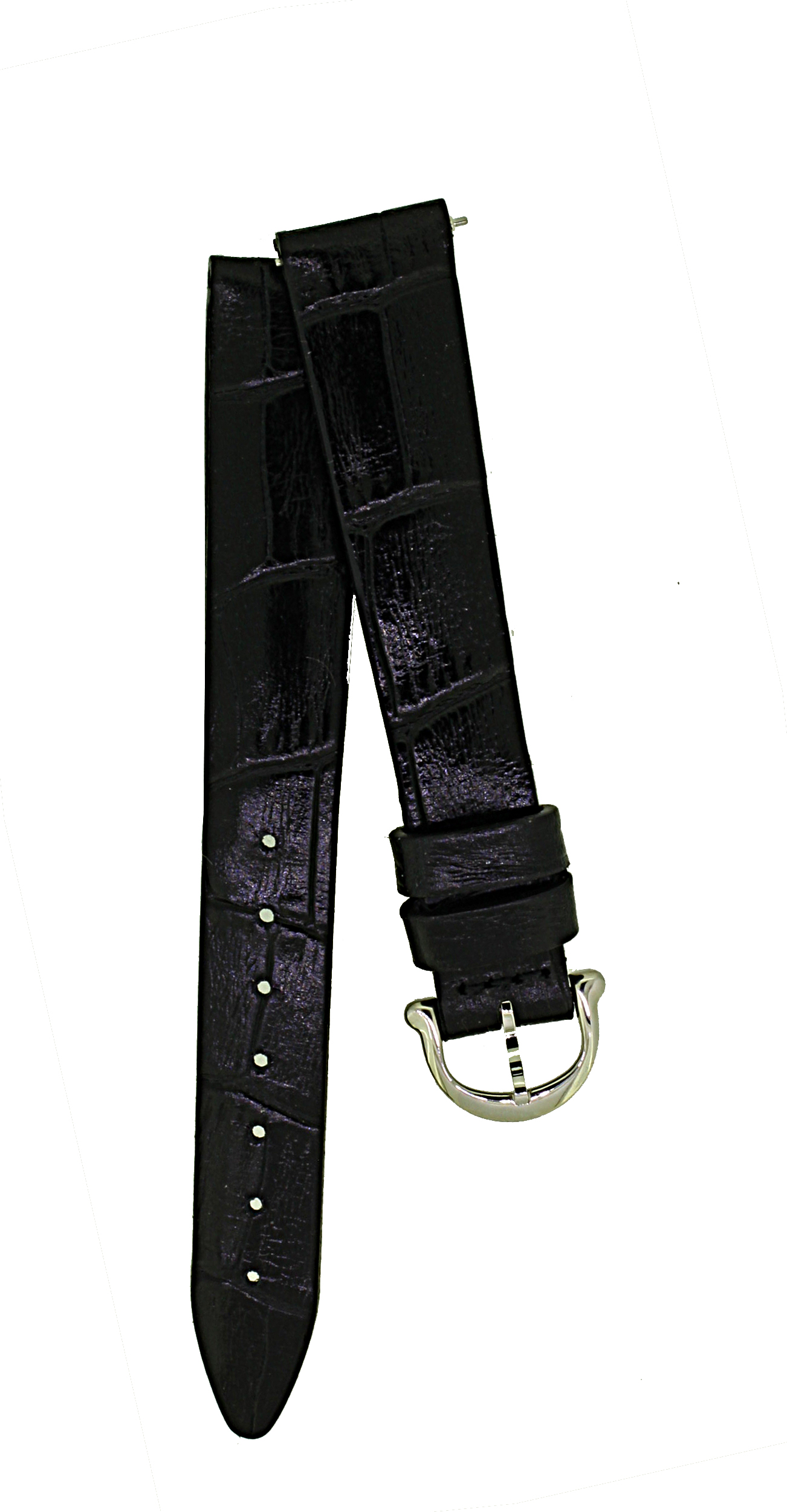 Uhrenarmband Maurice Lacroix Ersatzband Uhrband kroko print 15 mm schwarz 0034