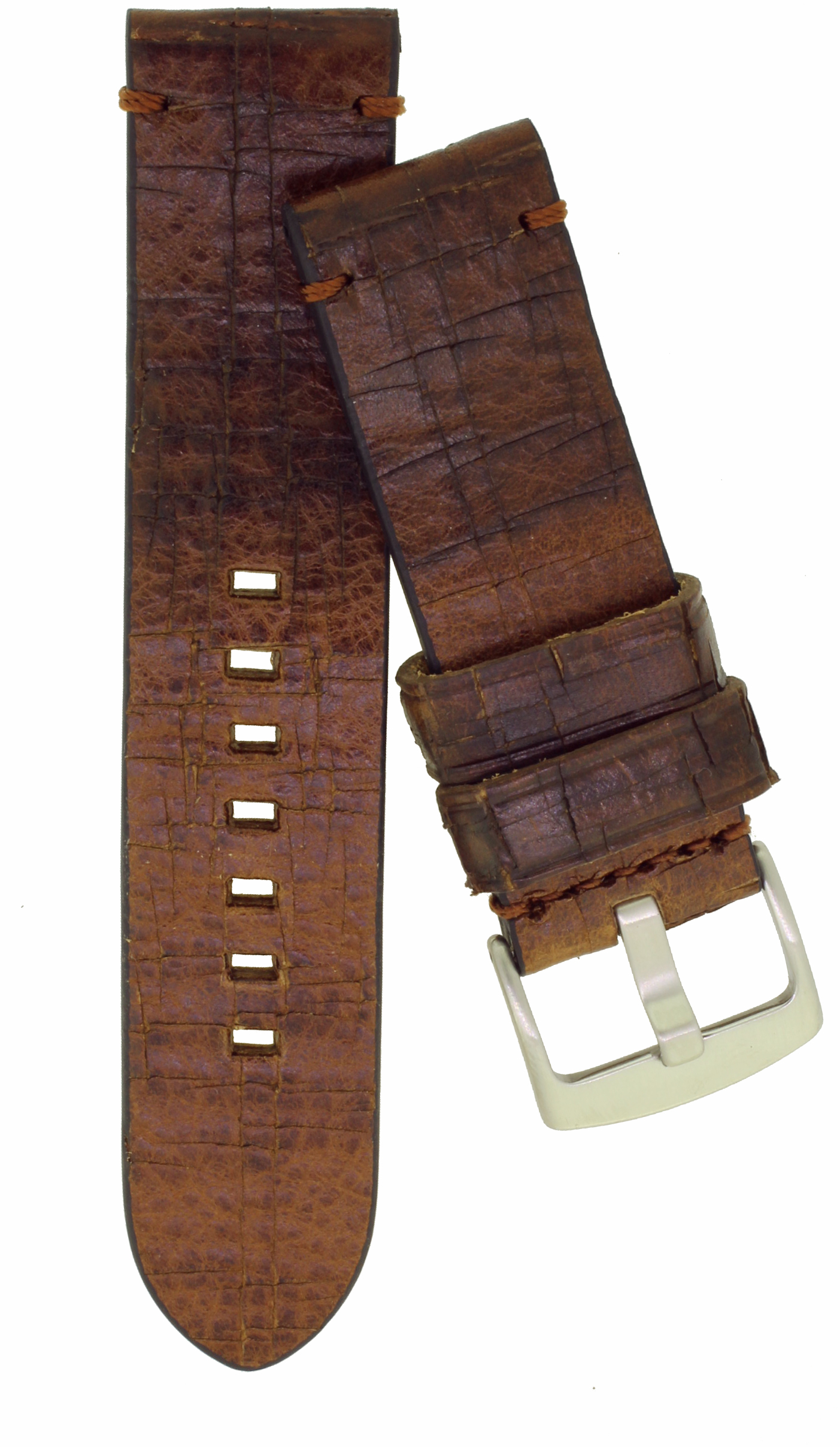  Uhrenarmband Lederband Uhrband 24mm Hellbraun 0010