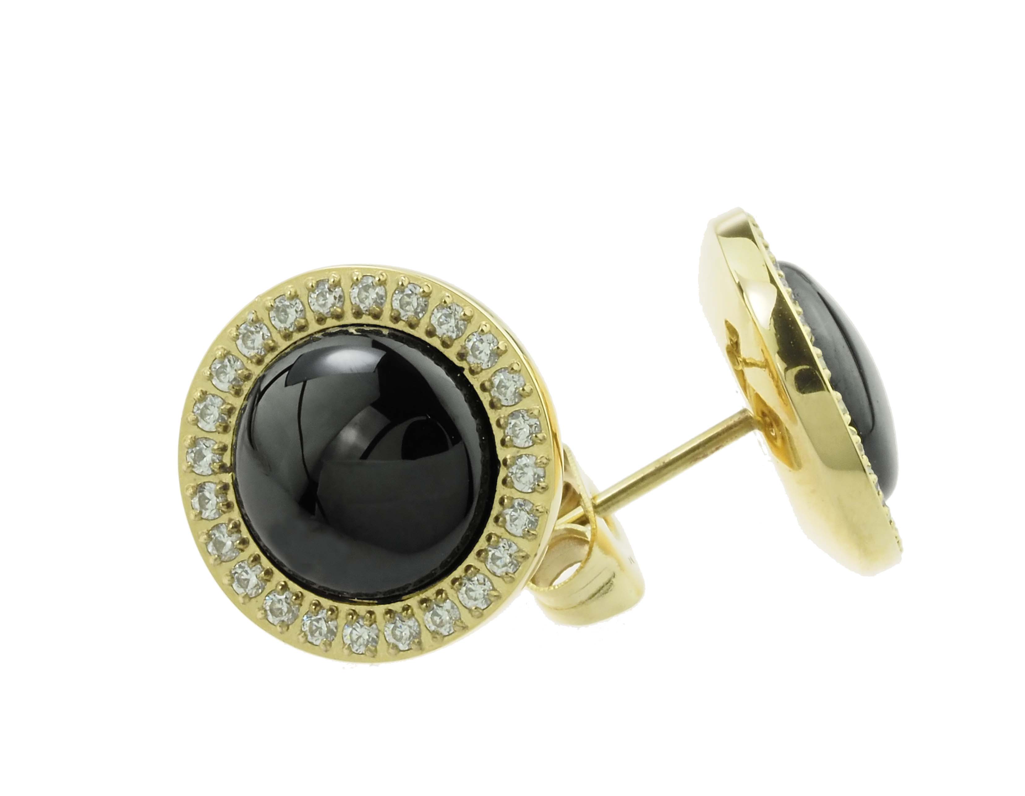 Bering Ohrstecker Gold Kristall Keramik Schwarz 011