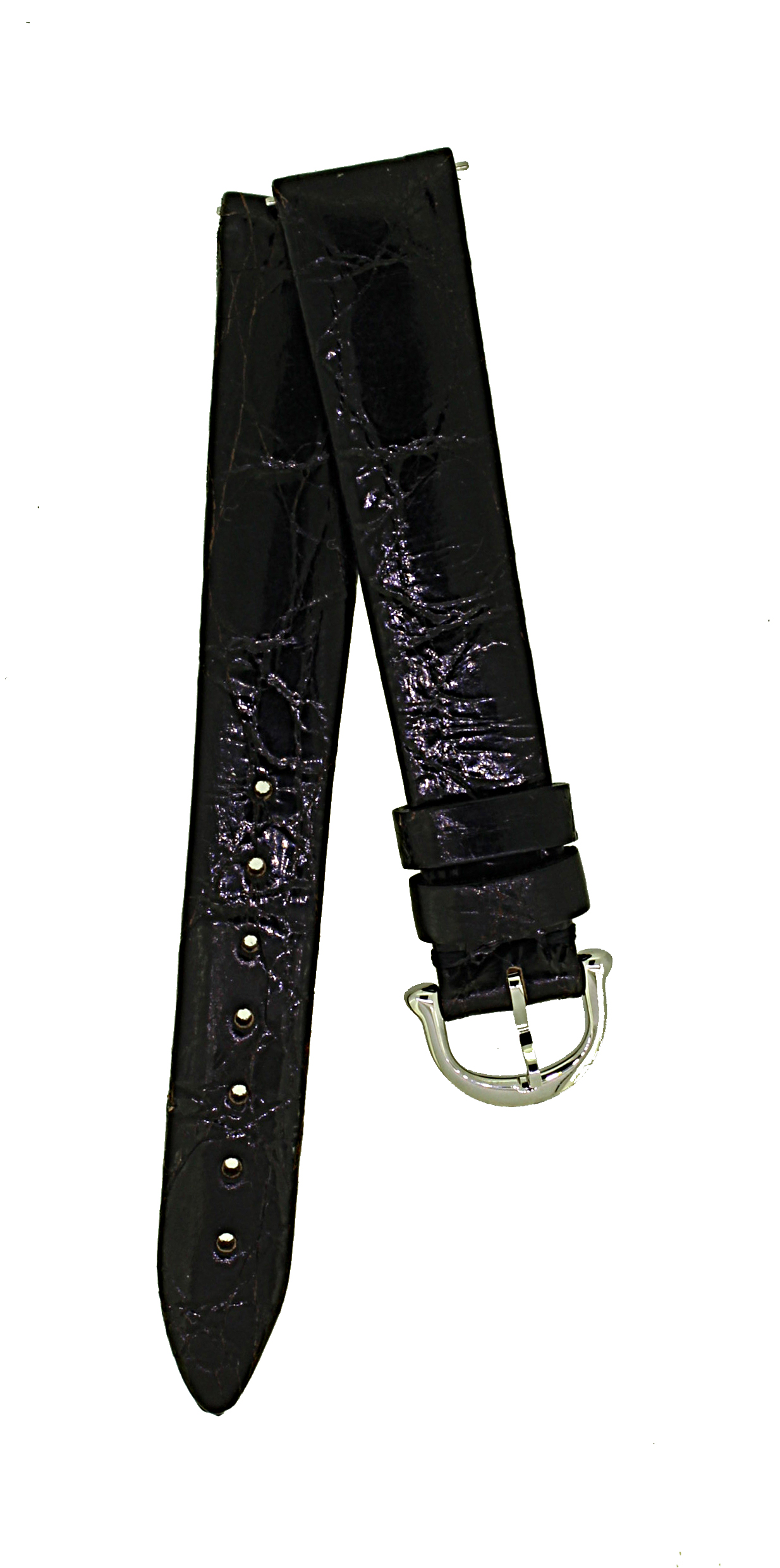 Uhrenarmband Maurice Lacroix Ersatzband Lederband Echt- Croco 15mm Schwarz 0033